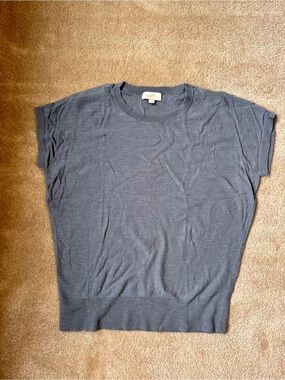 LOFT Outlet Women's Short Sleeve Knit Top in Slate Blue